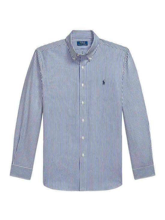 26FW 폴로 랄프로렌 커스텀핏 코튼 포플린 스트라이프 셔츠 710929346508 DARK BLUE