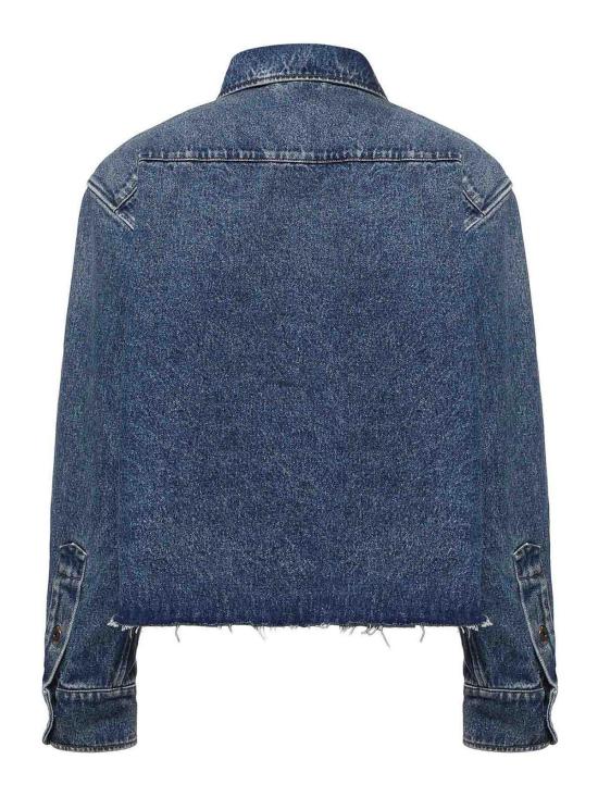 26FW 미우미우 로고 패치 데님 자켓 GWC132192UF0008 BLUE - MIU MIU