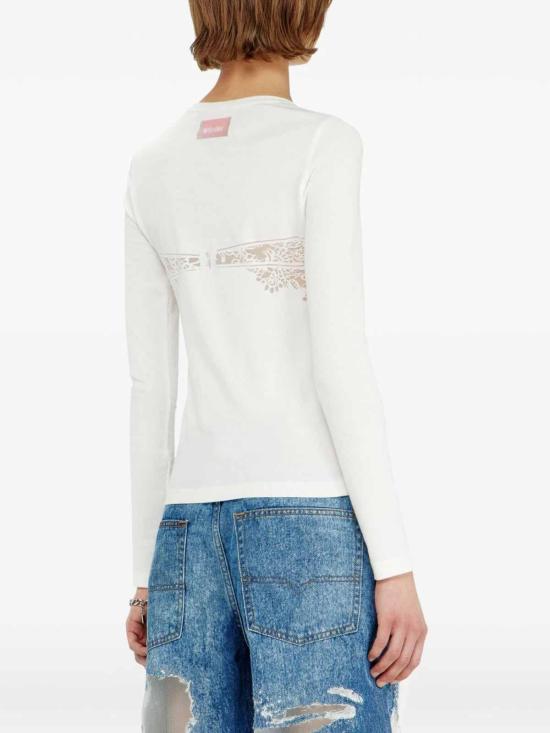 26FW 디젤 디보어 레이스 이펙트 티셔츠 P017990SPFB100 WHITE - DIESEL