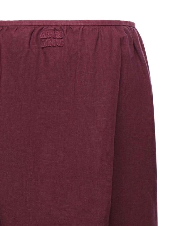 26FW 미우미우 테크니컬 패브릭 스커트 MG27686733F0007 DARK RED - MIU MIU