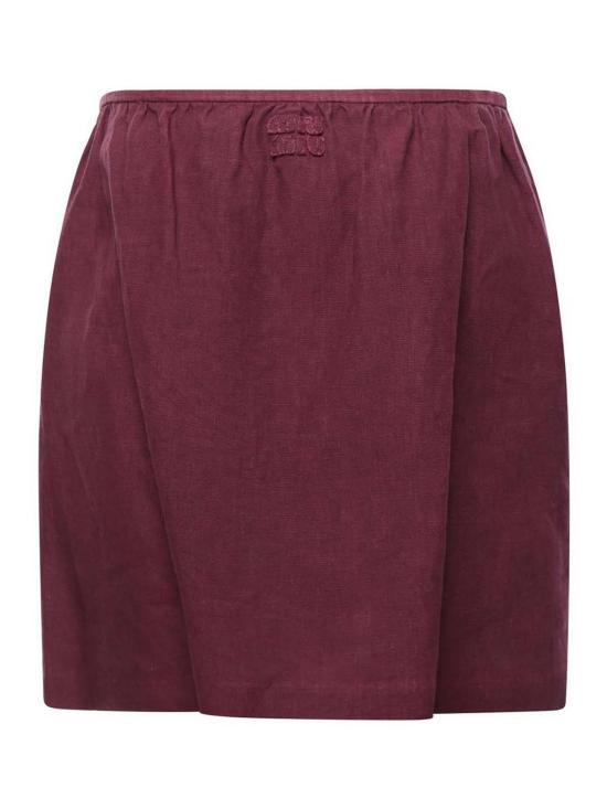 26FW 미우미우 테크니컬 패브릭 스커트 MG27686733F0007 DARK RED - MIU MIU