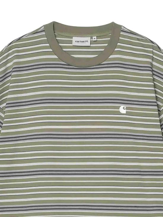 26SS 칼하트 WIP 숏슬리브 제인 티셔츠 제인 스트라이프 I0361863L1XX GREEN - CARHARTT