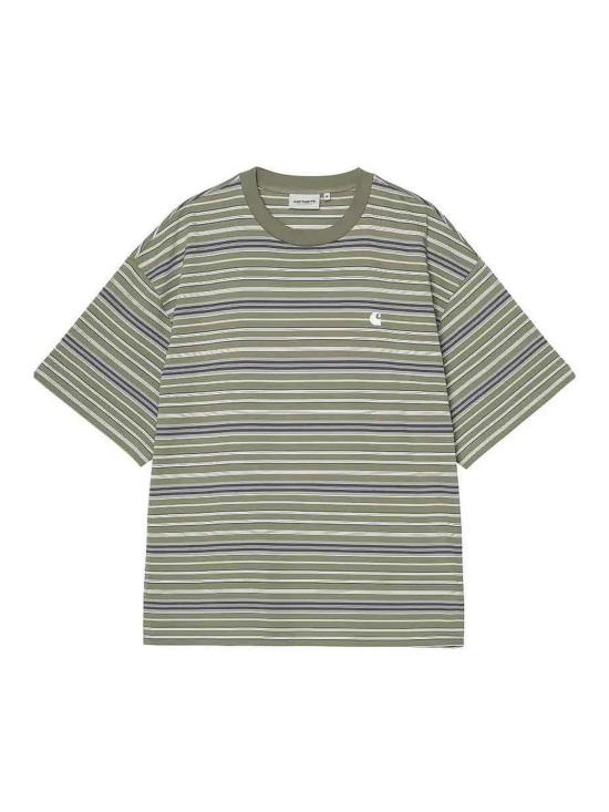 26SS 칼하트 WIP 숏슬리브 제인 티셔츠 제인 스트라이프 I0361863L1XX GREEN
