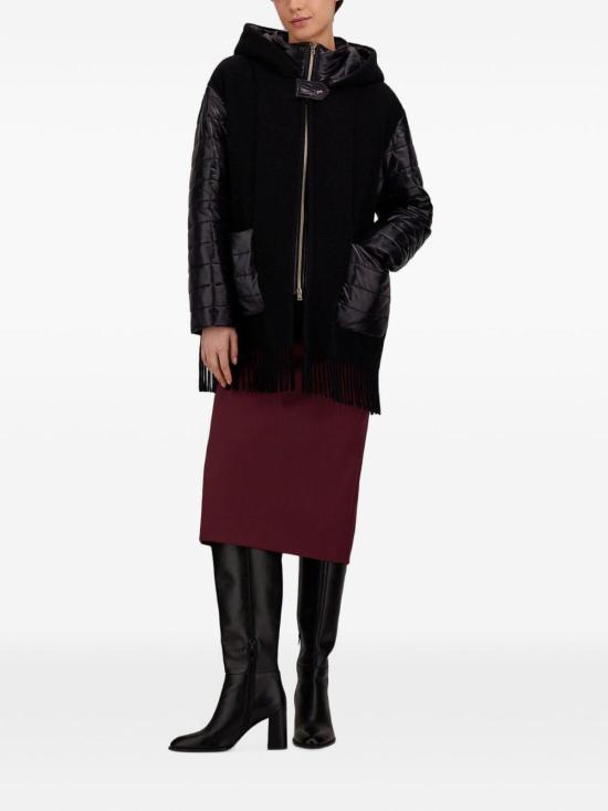 26FW 에르노 캐시미어 블렌드 울트라라이트 프린지 케이프 코트 GC000625D333959300 BLACK - HERNO