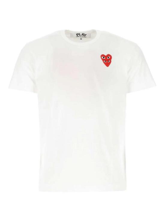 26SS 꼼데가르송 더블하트 와펜 반팔티 AXT288051WHITE