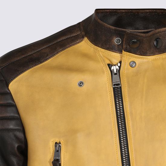 26FW 펜디 가죽 자켓 FPJ164 B1OXF1XR0 YELLOW BLACK - FENDI