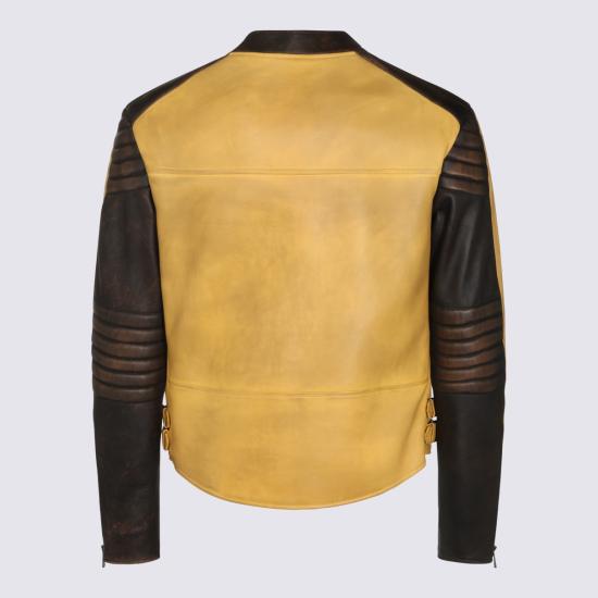 26FW 펜디 가죽 자켓 FPJ164 B1OXF1XR0 YELLOW BLACK - FENDI