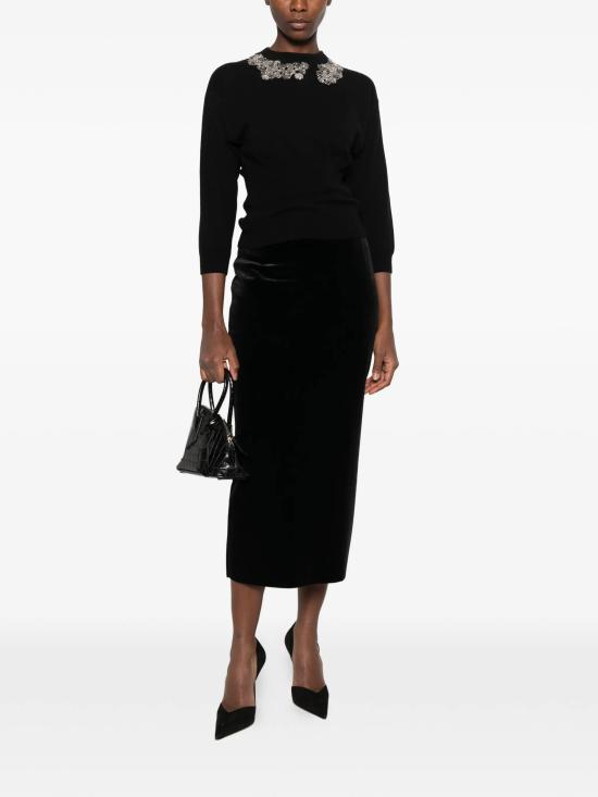 26FW 키아라보니 미디 스커트 GOLUMINENMVELV BS 37 NERO - CHIARA BONI