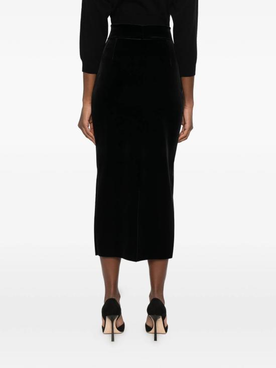 26FW 키아라보니 미디 스커트 GOLUMINENMVELV BS 37 NERO - CHIARA BONI