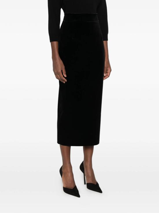26FW 키아라보니 미디 스커트 GOLUMINENMVELV BS 37 NERO - CHIARA BONI
