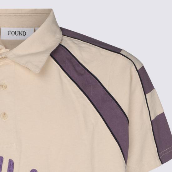 26FW 파운드 폴로 티셔츠 FOFW26VE02012 8464 OFF WHITE FADED PURPLE - FOUND