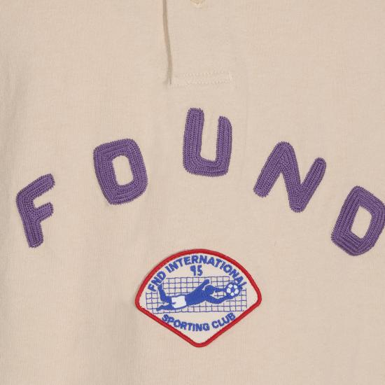 26FW 파운드 폴로 티셔츠 FOFW26VE02012 8464 OFF WHITE FADED PURPLE - FOUND