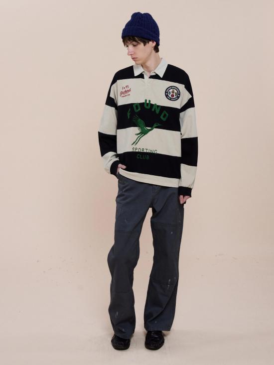 26FW 파운드 폴로 티셔츠 FOFW26TT16012 8454 OFF WHITE FADED BLACK - FOUND