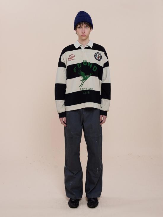 26FW 파운드 폴로 티셔츠 FOFW26TT16012 8454 OFF WHITE FADED BLACK - FOUND