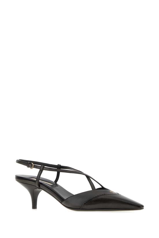 26FW 미우미우 데콜테 레더 슬링백 힐 5I784EF055537 F0002 Grey - MIU MIU
