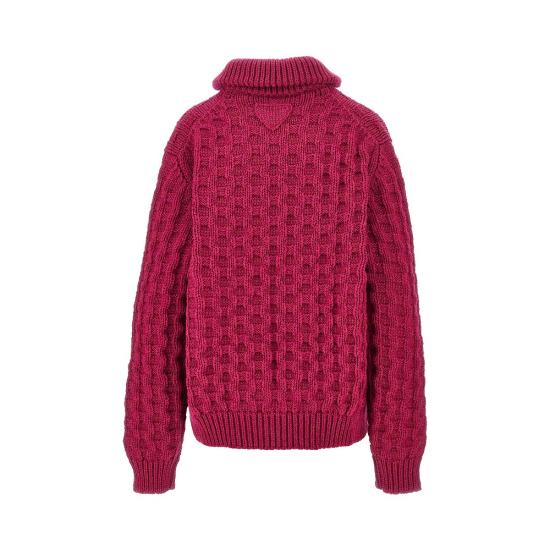 26FW 프라다 울 가디건 울 가디건 P25O59SOOO6835 Pink - PRADA