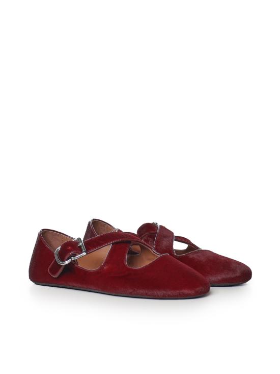 26FW 알라이아 헤어 카프 크리스크로스 발레 플랫슈즈 AA3A046I047 320 CHERRY - ALAIA