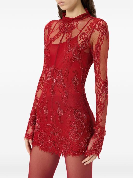 26FW 블루마린 미디 원피스 RF6062 J1616X0824 LIPSTICK RED - BLUMARINE