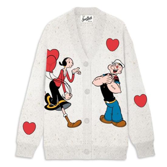 26FW 세인트바쓰 가디건 SASI002 00150M10 POPEYE LOVES OLIVE - MC2 SAINT BARTH