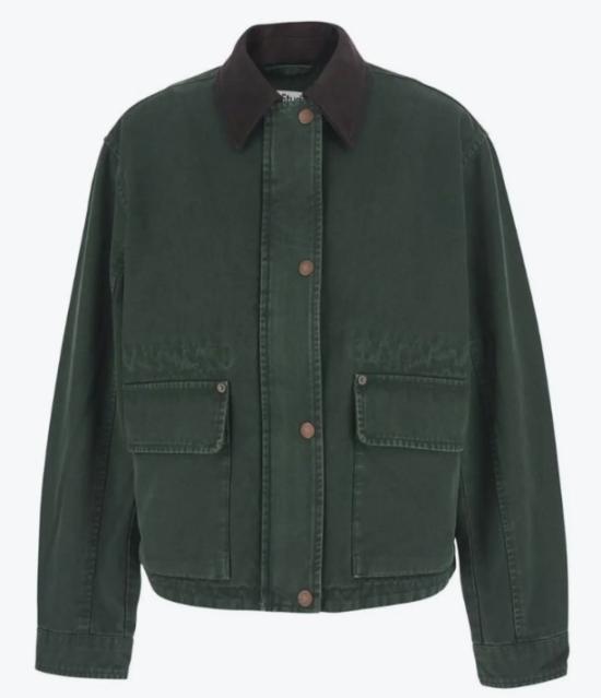 26FW 아크네 스튜디오 워싱 캔버스 블루종 자켓 A90755 AAX DARK GREEN