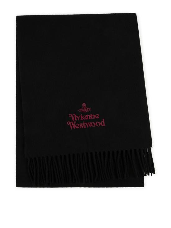 26FW 비비안웨스트우드 자수 로고 머플러 81030007 W00Q7AACN401 BLACK - VIVIENNE WESTWOOD