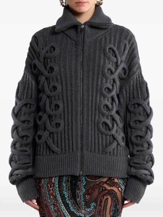 26FW 에트로 우븐 울 지퍼 가디건 WRKP0055AV12A V0766 - ETRO