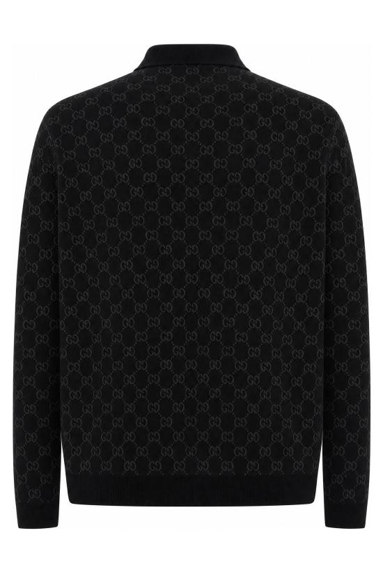 26FW 구찌 비스코스 GG 자카드 폴로 셔츠 A006J9XKFTU 1068 NERO GRIGIO - GUCCI