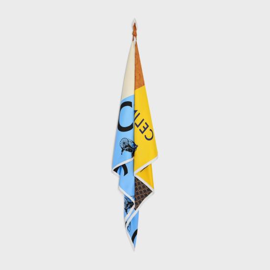 26FW 셀린느 스웨터 실크 크윌 스카프 2AW902Q32 GGO0 BLUECRYLLW - CELINE