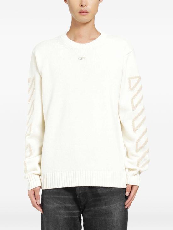 26FW 오프화이트 스웨터 OMHE087F26KNI001 110 CREAM