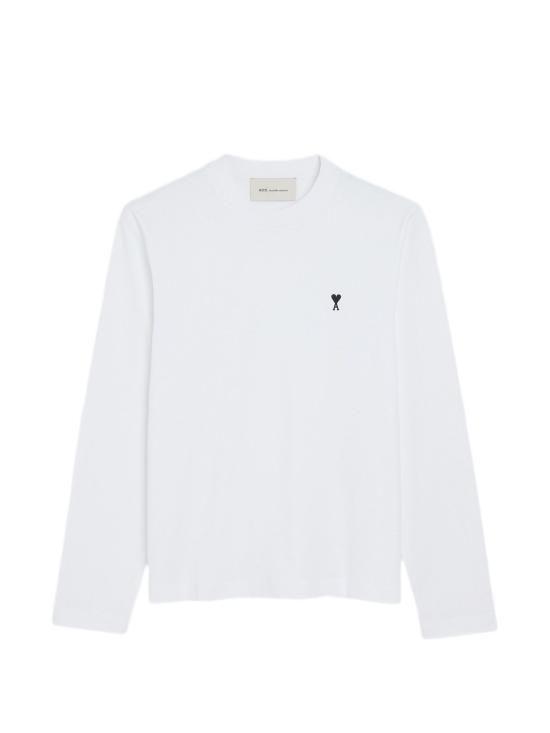 26FW 아미 스몰 하트 로고 롱슬리브 티셔츠 스몰 하트 로고 롱슬리브 티셔츠 HTS416724 101 WHITEBLACK