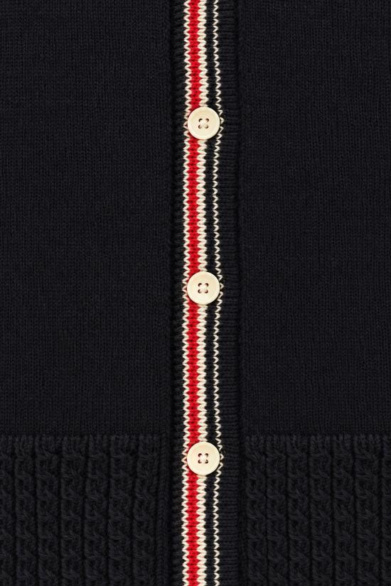 26FW 톰브라운 도네갈 RWB 스트라이프 헥터 포인텔 가디건 FKC719A Y1506 415 NAVY DOM - THOM BROWNE
