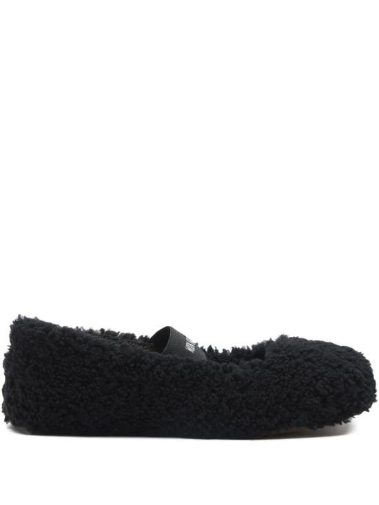 26FW 문부츠 시어링 퍼 발레리나 플랫슈즈 80D2400010N001 BLACK
