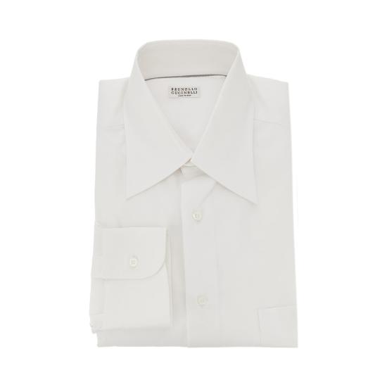26FW 브루넬로 쿠치넬리 긴팔 셔츠 MBUC40621 C159 WHITE