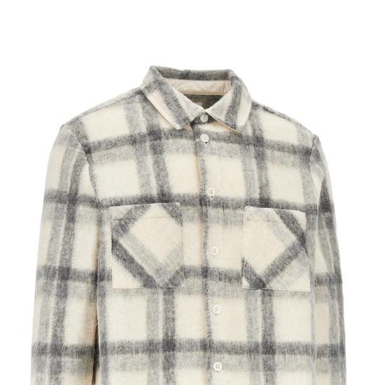 26FW 왁스 런던 긴팔 셔츠 WHITINGOVERSHIRT ECRUGREY MULTICOLOR - WAX LONDON