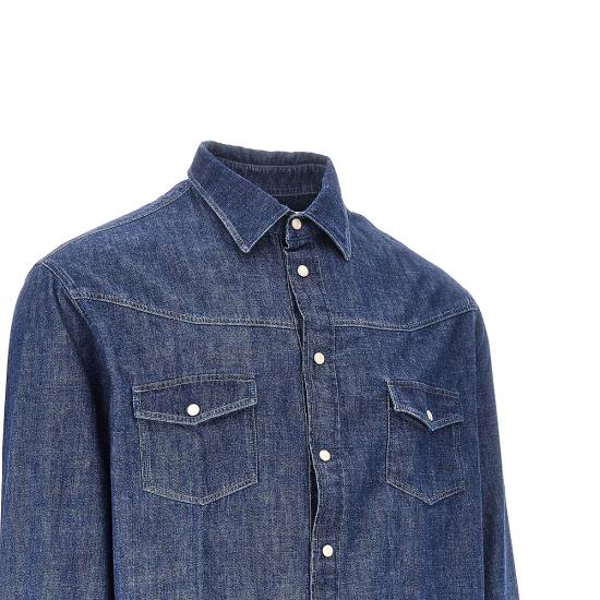 26FW 엠포리오 아르마니 데님 셔츠 EM007369AF29236 MB002 BLUE - EMPORIO ARMANI
