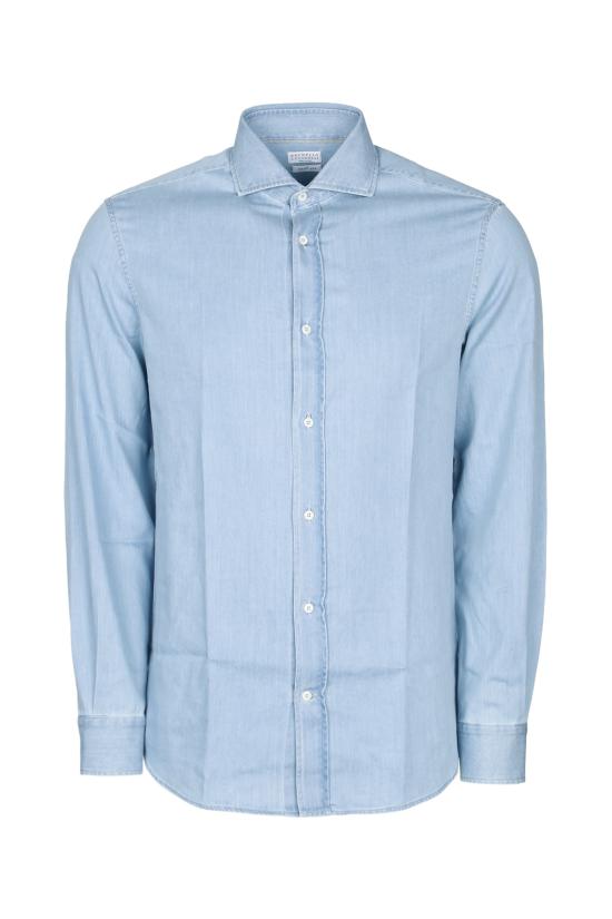 26FW 브루넬로 쿠치넬리 긴팔 셔츠 MR6830627 C008 BLUE