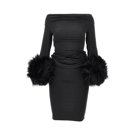 26FW 안다마네 미디 원피스 TM200136ATJP185 999 BLACK