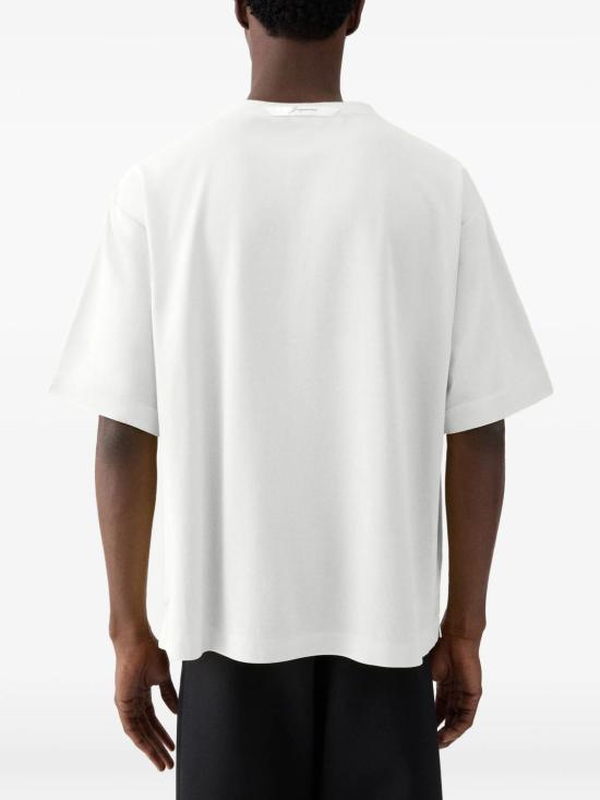 26FW 자크뮈스 롱 카레 반팔 티셔츠 TSM00578AJ00254 100 WHITE - JACQUEMUS