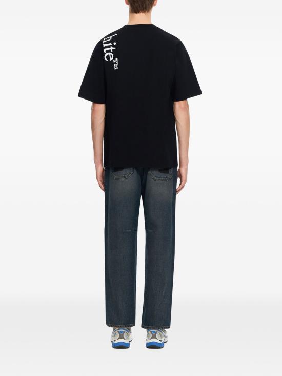 26FW 오프화이트 반팔 티셔츠 44MAA120F26J010 001 BLACK - OFF WHITE