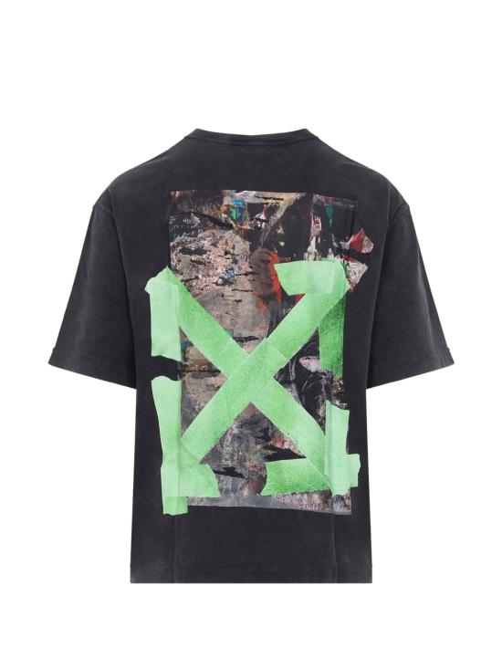26FW 오프화이트 반팔 티셔츠 44MAA120F26J019 001 BLACK - OFF WHITE