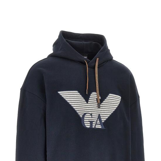 26FW 엠포리오 아르마니 후드 티셔츠 EM006473AF28006 UB118 BLUE - EMPORIO ARMANI