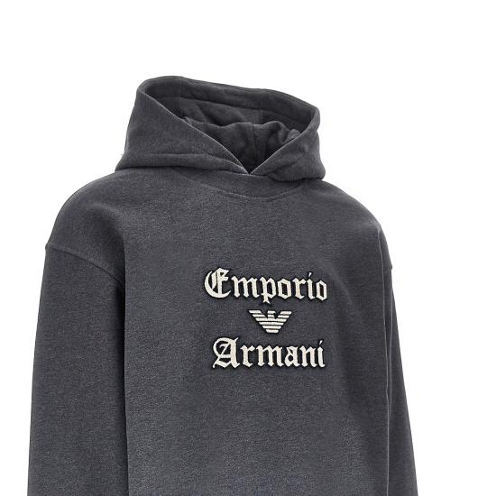 26FW 엠포리오 아르마니 후드 티셔츠 EM006840AF13713 UA083 GREY - EMPORIO ARMANI