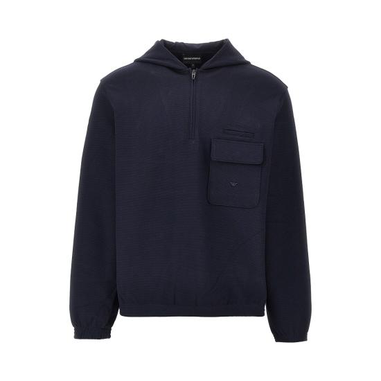 26FW 엠포리오 아르마니 후드 티셔츠 EM006674AF27655 UB118 BLUE