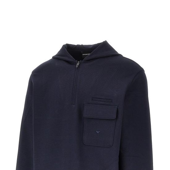 26FW 엠포리오 아르마니 후드 티셔츠 EM006674AF27655 UB118 BLUE - EMPORIO ARMANI