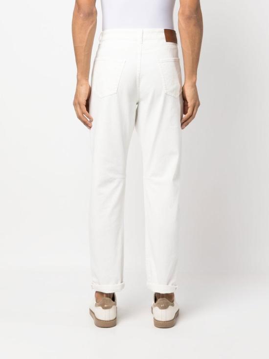 26FW 브루넬로 쿠치넬리 스트레이트 팬츠 M277PX1290 C7210 WHITE - BRUNELLO CUCINELLI