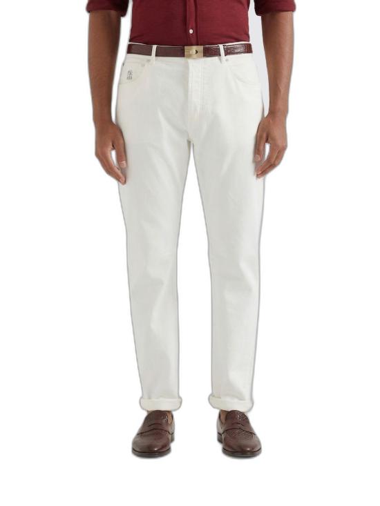 26FW 브루넬로 쿠치넬리 스트레이트 팬츠 M277PX1290 C7210 WHITE