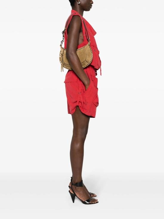 26FW 이자벨마랑 오스칸 문 스웨이드 카프스킨 레더 숄더백 PP0003FAA3C32M 50TA BEIGE - ISABEL MARANT