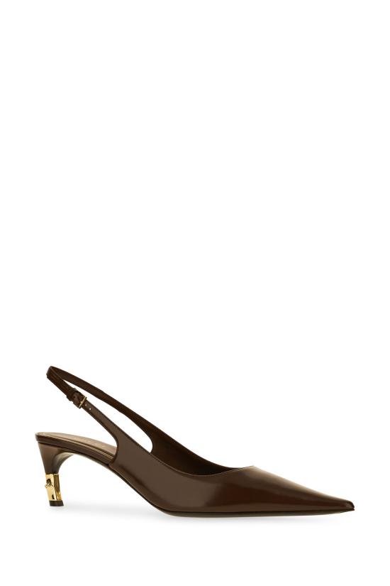 26FW 구찌 카스텔로 레더 슬링백 펌프스 875395AAE5J 2021 Marrone - GUCCI