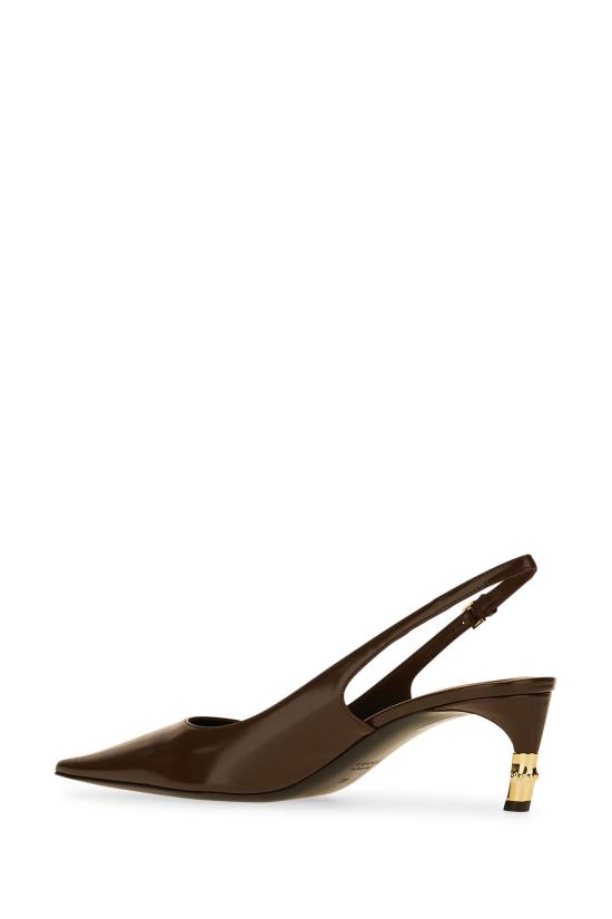 26FW 구찌 카스텔로 레더 슬링백 펌프스 875395AAE5J 2021 Marrone - GUCCI