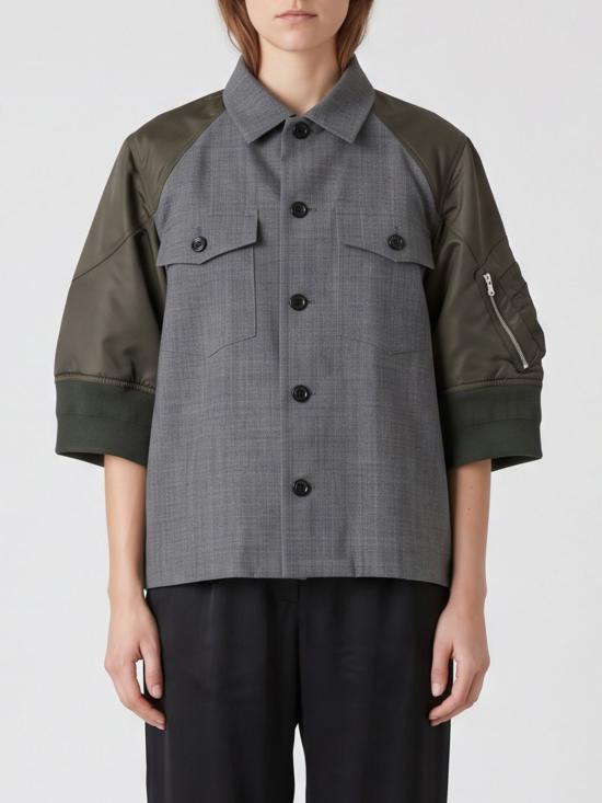 26FW 사카이 셔츠 2608567 342 Grey